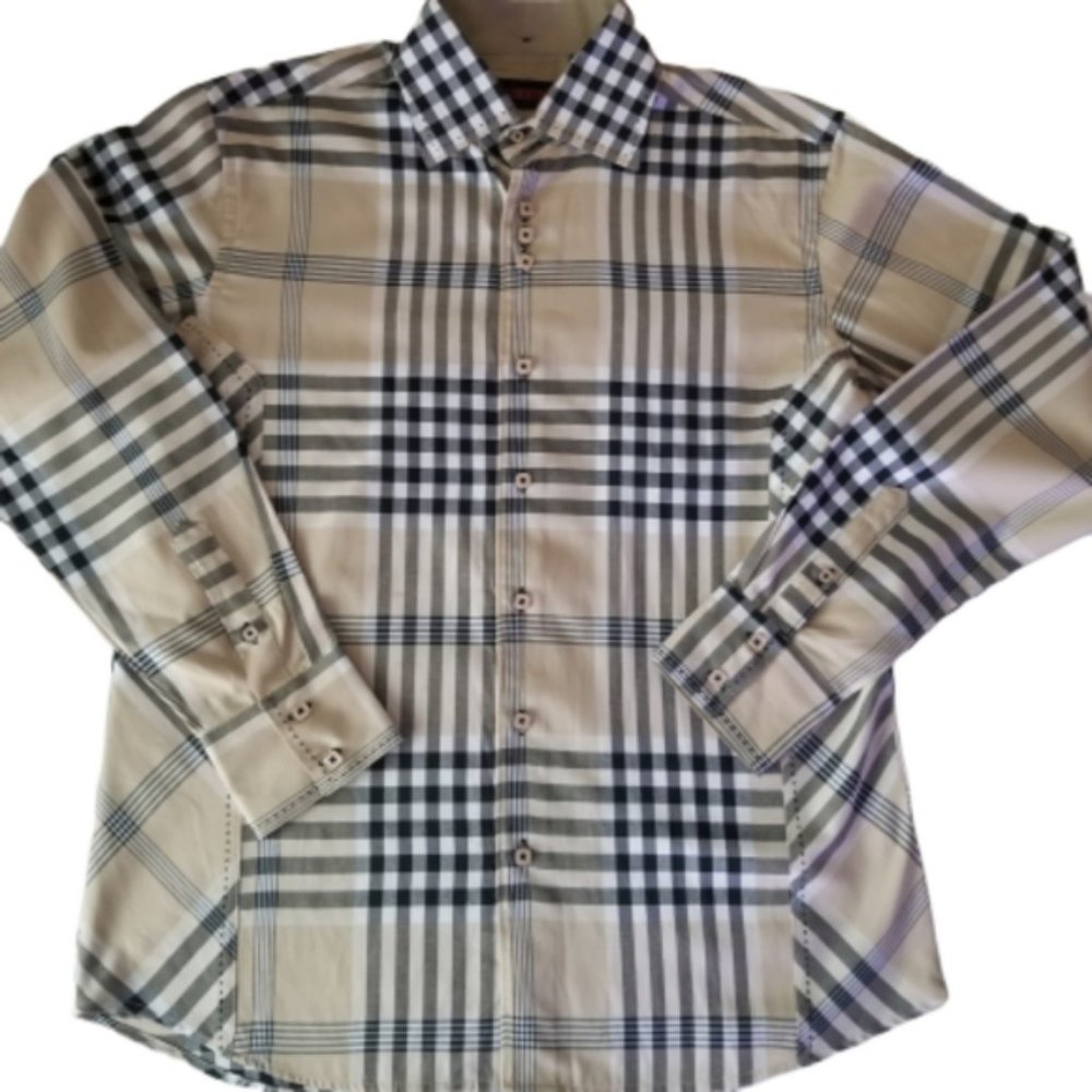 Albertini Westerm plaid button shirt for men's